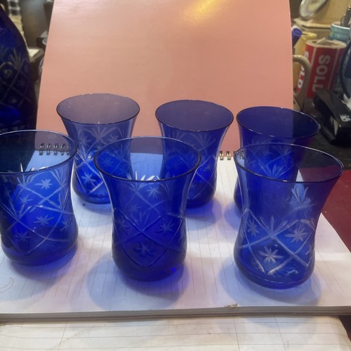 Bohemian blue cut - blue, glass