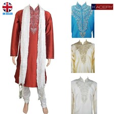 Mens Red Dupin  Silk Kurta