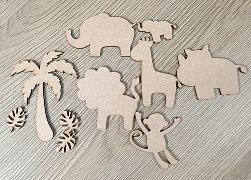 Wooden mdf jungle animals - jungle,