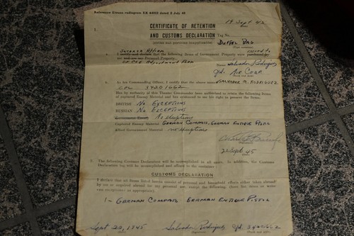 Wwii document 1945 cert - 1945,