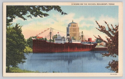 Postcard oil tanker - -, on