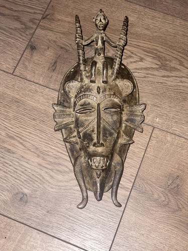 Antique senufo bronze face - antique,
