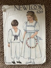 New Look 6269 Bridesmaid Page Boy Sailor Suit Dress Age 2-7 Yrs Sewing Pattern