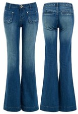 Womens Blue Jean Flare Flared