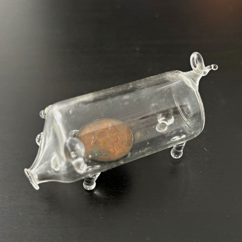 Vintage hand blown clear - hand-blown,