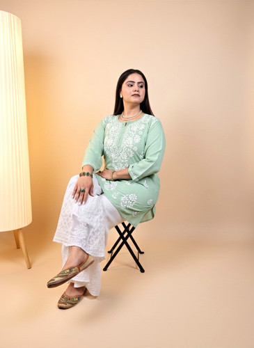Women green embroidered - green,