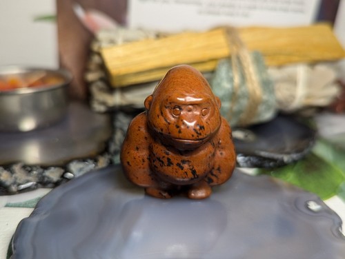 Mahogany obsidian mini gorilla - obsidian,