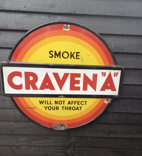 Craven enamel sign - craven,