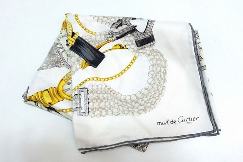 Cartier watch motif print silk - watch,