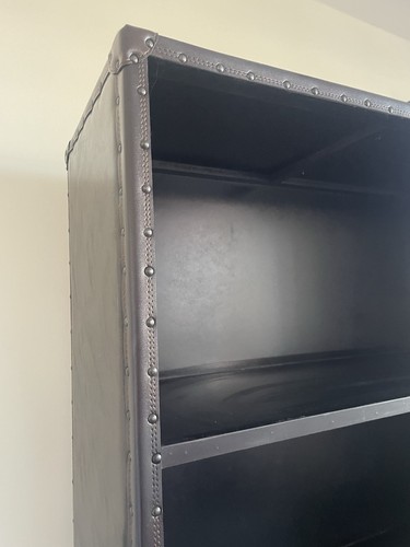Brown fake leather bookcase - brown,