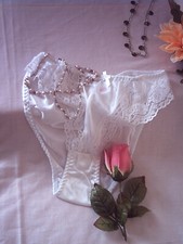 Cute Silky White Vintage Nylon Schoolgirl Lolita Style Knickers  S 10/12 - US 6