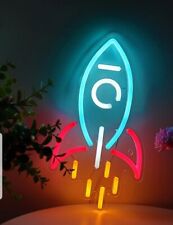 LED Neon Sign Space Rocket USB