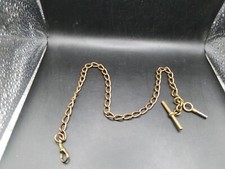 Antique 12ct Rolled Gold Watch Chain Victorian Era With Key Signs Of Patina