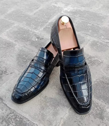 Handmade men blue - , crocodile