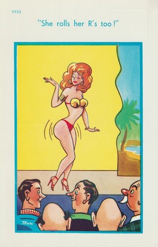 Vintage saucy seaside - seaside, postcard