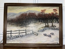 Farm Sheep Landscape Oil