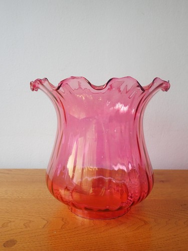 Vintage fluted cranberry - , glass