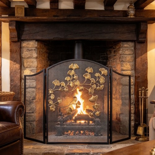 Fireplace screen freestanding - fireplace,