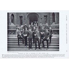 1st Suffolk Regiment Officers at the Tower - Antique Print 1896