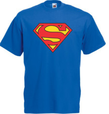 Blue superman t shirt men's kids ladies superhero FOTL UK cotton freepost new 