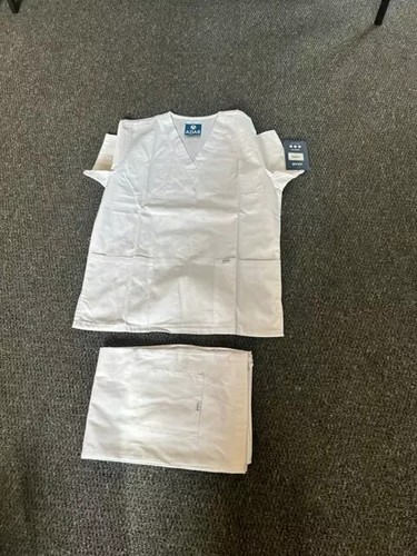 White unisex scrubs set - unisex,