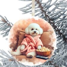 Bichon Frise Dog Hanging Bauble Gift Present Decoration Christmas 