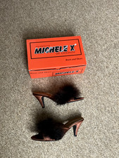 Bronze Short Heel Satin Fluffy