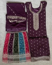 Plum Sharara Suit Salwar Kameez Pakistani Indian