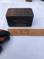 Vintage Collectable 3 1/2" Wooden Money Box - no key - sold as seen