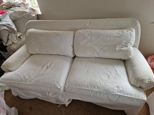 White seater sofa removable - 3,
