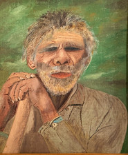 Vintage Oil on Board Painting  Charles John Hall  Aboriginal Man