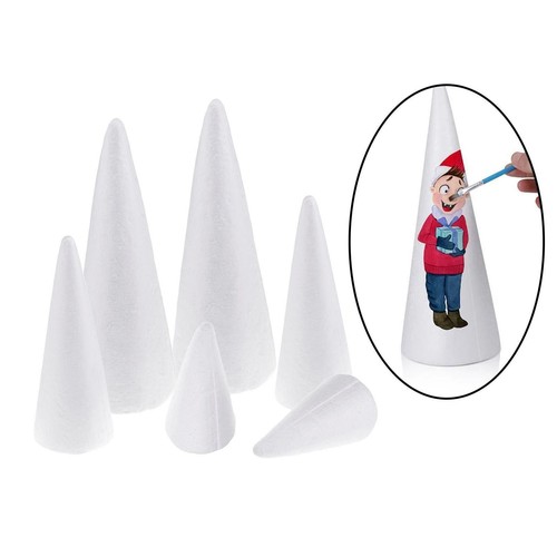 6pc styrofoam foam cones - styrofoam,