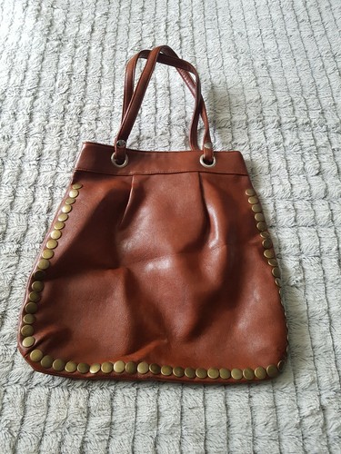Tan faux leather shoulder bag