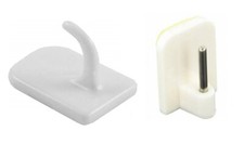 10-Pack Self-Adhesive Stick-On Hooks for Net Curtains - Center or End