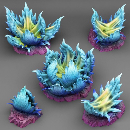 Alien slime flowers - flowers, plants