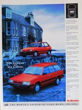 Subaru 'Justy & GLSE Estate' 4x4 Motor Cars ADVERT Vintage 1988 Print Ad 679/20