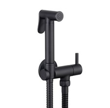 Annan Matt Black Douche Spray And Isolator Valve Round,Hose & Wall Outlet