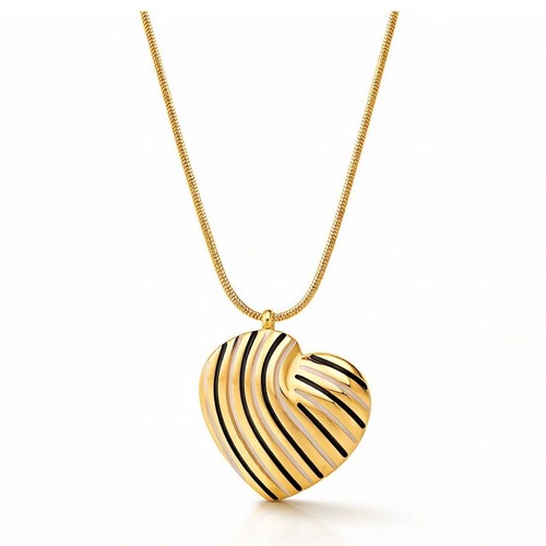 Elegant puffy heart charm 18k - elegant,
