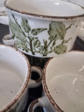 3 Midwinter Stonehenge Greenleaves Soup Coupe Bowls - 1970’s-No underplates-VGC