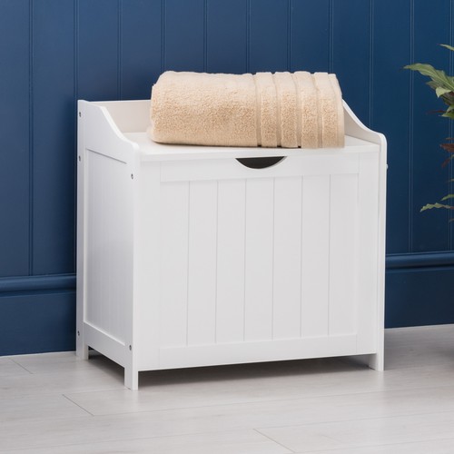 White laundry box wooden - laundry,