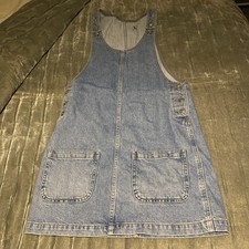 Ladies size 6 TOPSHOP MOTO vintage denim pinafore dungaree style dress