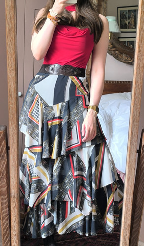 Patchwork chiffon tiered - m&s,