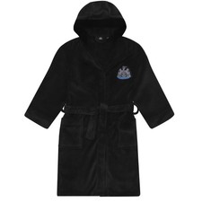 Newcastle United Boys Dressing Gown Robe Hooded Fleece Kids OFFICIAL Football