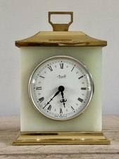 Azizoff Onyx Marble Carriage Mantel Clock England WORKING German Movement HEAVY