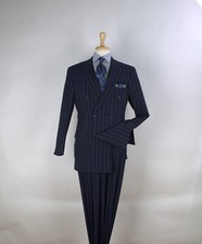 Apollo King Men's 2pc Double Breasted Suit - Pinstripe Suit