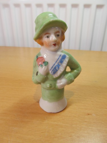 Antique porcelain half doll - half, in