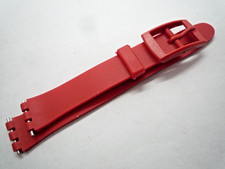 Swatch Style 12 mm Red Resin / Rubber Sports Watch Strap 12mm Lug Red Buckle