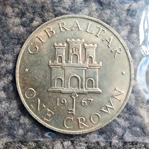 Gibraltar 1967 one crown coin - gibraltar,