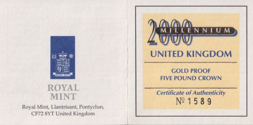 2000 millennium gold proof - 2000, uk