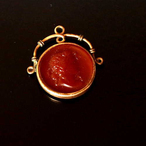 Antique carnelian glass tassie - glass,